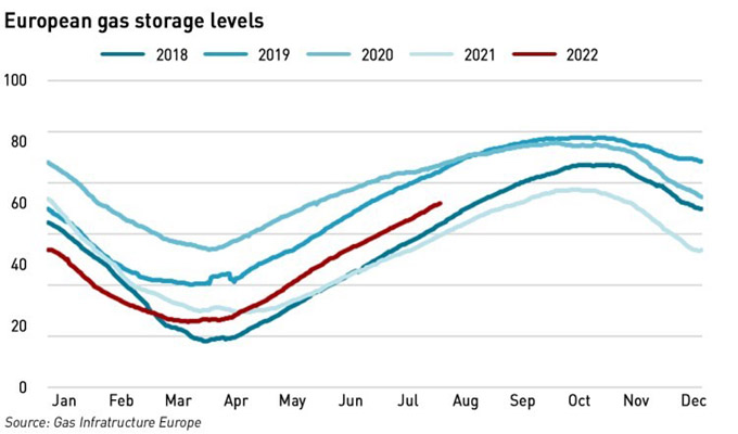 gas storage levels 9 August 22