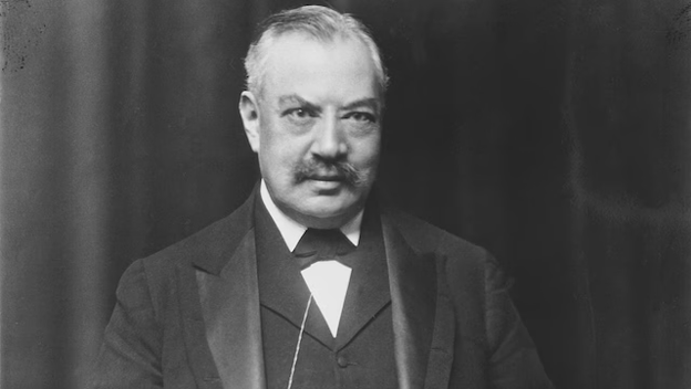 Black and white photo of Marcus Samuel the founder of Shell Transport